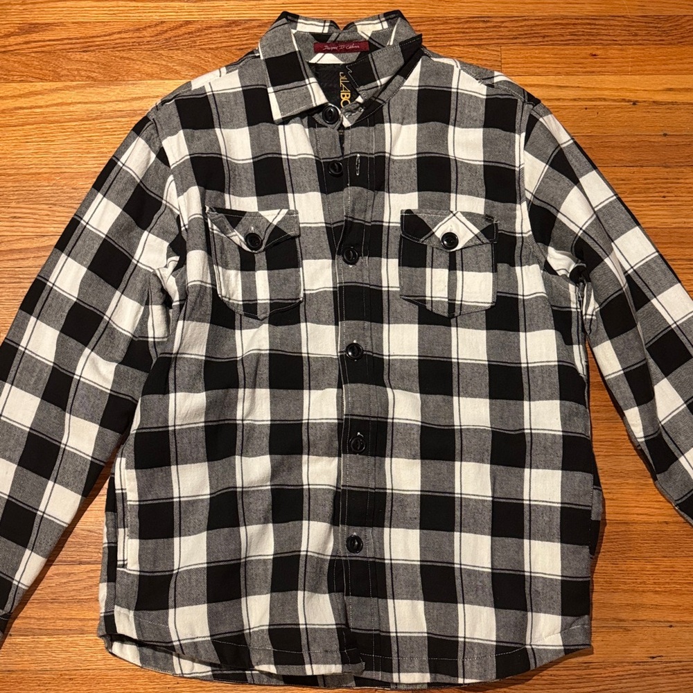 Billabong Black and White Plaid Button-Up Shirt